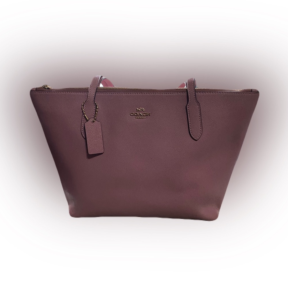 COACH Pink Leather Tote Bag